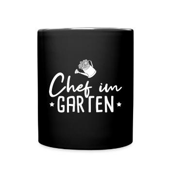 Chef im Garten Gärtner Geschenkidee - Tasse einfarbig - Schwarz - Vorne