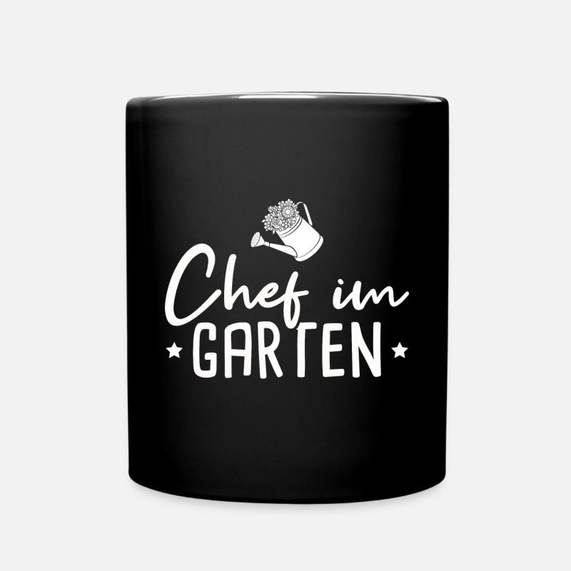 Chef im Garten Gärtner Geschenkidee - Tasse einfarbig - Schwarz