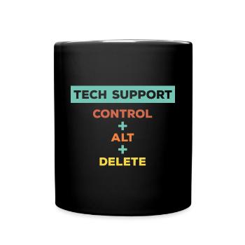 Ctrl Alt Delete Tech Support - Full Colour Mug - black - Front