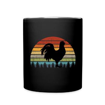 Hühnerliebhaber Geflügelzüchter Farming Vintage Retro - Tasse einfarbig - Schwarz - Vorne