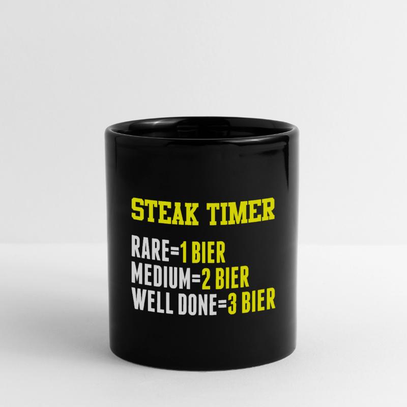 Steaktimer Rare 1Bier Medium 2Bier Well Done 3Bier Tasse einfarbig