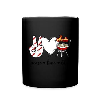Barbecue Peace Love - Mug uni - noir - Devant