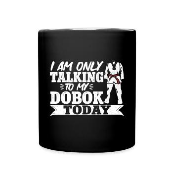 TKD Korean Martial Arts Tae Kwon - Tasse einfarbig - Schwarz - Vorne