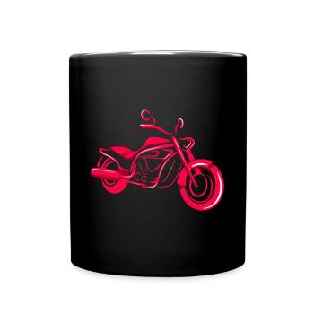 Motorbike Minimalist - Full Colour Mug - black - Front