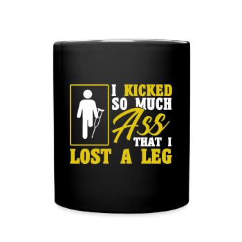 Handicap Amputee Amputation Prosthetic Leg - Full Colour Mug - black - Front