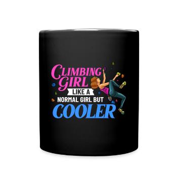 Rock Climbing Climbing Indoor Bouldering Girls Wall - Full Colour Mug - black - Front