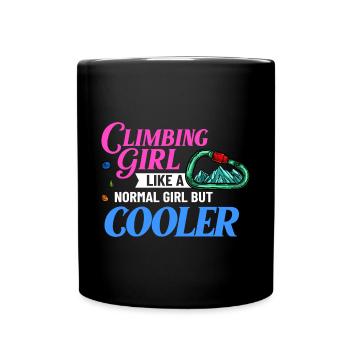 Rock Climbing Climbing Indoor Bouldering Girls Wall - Full Colour Mug - black - Front