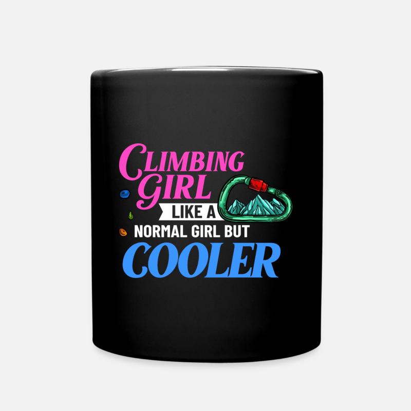 Felsklettern Klettern Indoor Bouldern Mädchen Wand - Tasse einfarbig - Schwarz