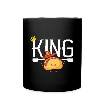 king taco tacos Mexican cuisine - Full Colour Mug - black - Front