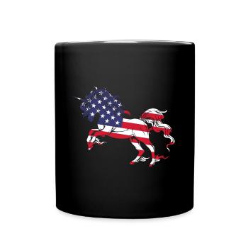 American Unicorn Women Girls 4 juillet - Mug uni - noir - Devant