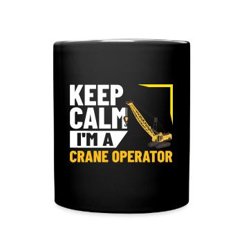 Crane Operator Construction Worker Crane Tower Training - Full Colour Mug - black - Front