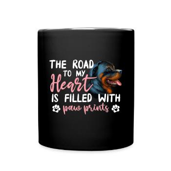 Rottweiler Road To My Heart Drôles de propriétaires de chiens - Mug uni - noir - Devant