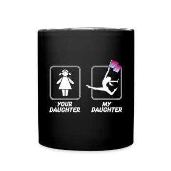 Color Guard Mother Funny Flag Flipping Daughter - Full Colour Mug - black - Front