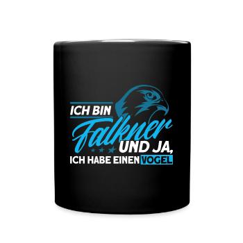 Greifvogel Beizjagd Spruch Falkner Vogelfreunde - Tasse einfarbig - Schwarz - Vorne