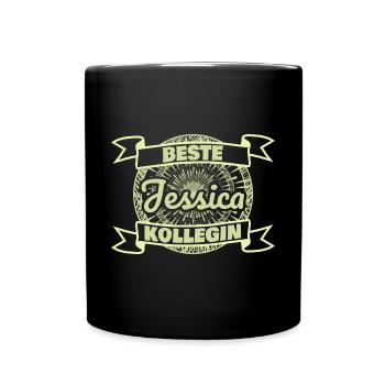 Beste Kollegin Arbeitskollegin Jessica - Tasse einfarbig - Schwarz - Vorne