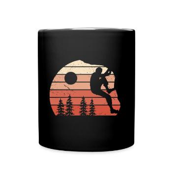 Bergsteiger Klettern Bouldern Boulder - Tasse einfarbig - Schwarz - Vorne