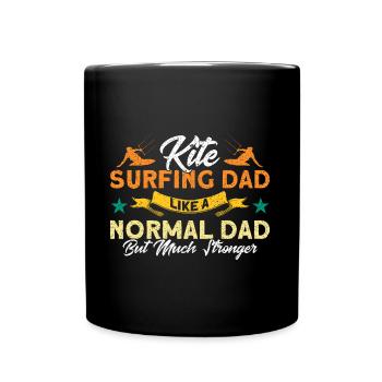 Kiteboarder Kitesurf Papa Seulement plus fort - Mug uni - noir - Devant