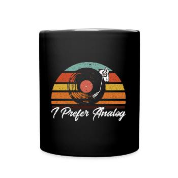 Record Collector Vinyl Record Collection - Full Colour Mug - black - Front