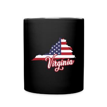 US-Flagge Virginia Design für stolze Virginier - Tasse einfarbig - Schwarz - Vorne