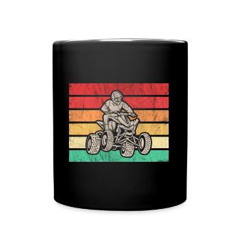 Retro ATV Design für Quad-Fahrer - Tasse einfarbig - Schwarz - Vorne