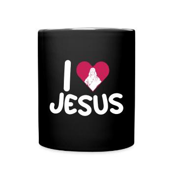 J’aime Jésus / Chrétien, Religion, Foi, Bible - Mug uni - noir - Devant