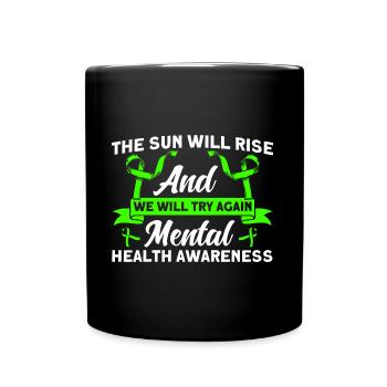 Mental health awareness Mental health - Full Colour Mug - black - Front