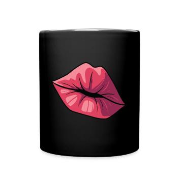 Love kisses in love Kiss mouth Love - Full Colour Mug - black - Front