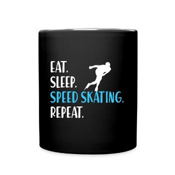 Eisschnelllauf Eissschnelllaufen Ice Speed Skating - Tasse einfarbig - Schwarz - Vorne