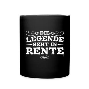 Legende in Rente Ruhestand Geschenk Mann - Tasse einfarbig - Schwarz - Vorne