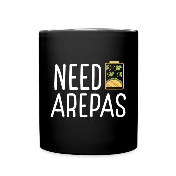 Arepas Lover Hispanic Heritage Month Venezuelan - Full Colour Mug - black - Front