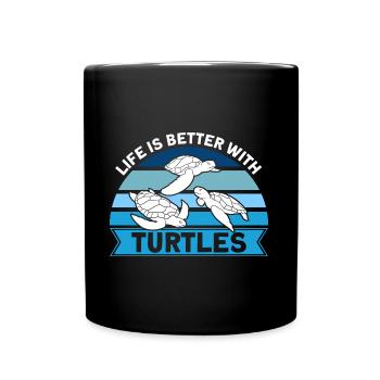 Sea Turtle Turtle Lovers Schildkrö - Full Colour Mug - black - Front