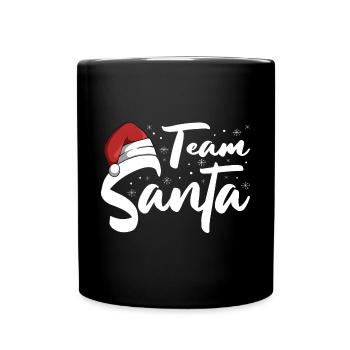 Team Santa Weihnachtsmann Weihnachten Christmas - Tasse einfarbig - Schwarz - Vorne