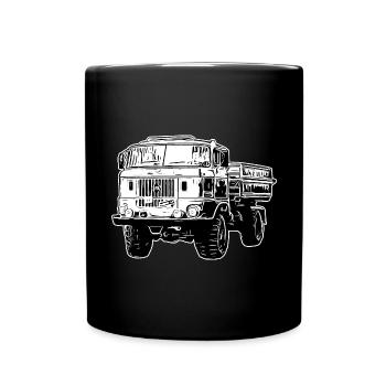 W50 LKW NVA Baustellen W50 DDR - Tasse einfarbig - Schwarz - Vorne