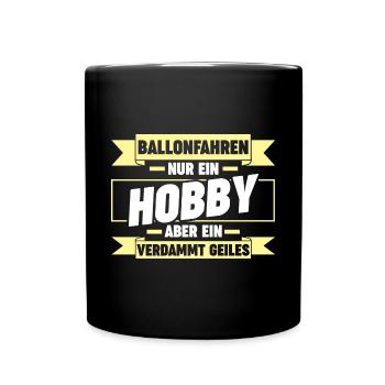 Ballonfahren Luftfahrt Ballonfahrer Heißluftballon - Tasse einfarbig - Schwarz - Vorne