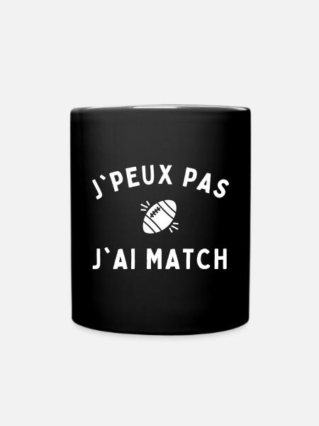 humour rugby je peux pas j'ai match - Mug uni - noir