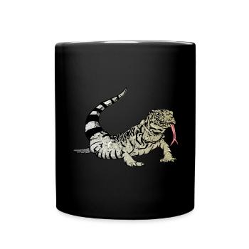 Tegu Eidechse Reptil Herpetologe - Tasse einfarbig - Schwarz - Vorne