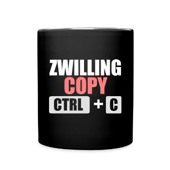 Zwillingsgeschwister Zwilling Zwillinge - Tasse einfarbig - Schwarz - Vorne