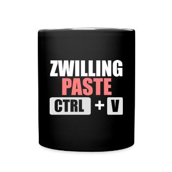 Zwillingsgeschwister Zwilling Zwillinge - Tasse einfarbig - Schwarz - Vorne