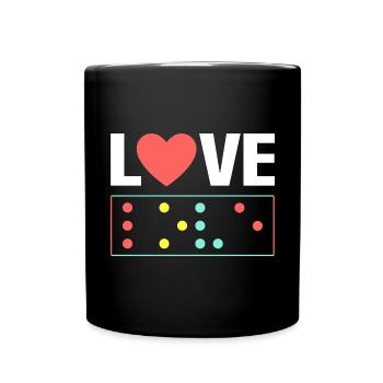 Love Braille - Full Colour Mug - black - Front