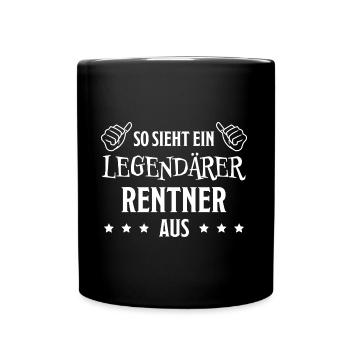 Rentner Lustiger Spruch Rente Ruhestand Geschenk - Tasse einfarbig - Schwarz - Vorne