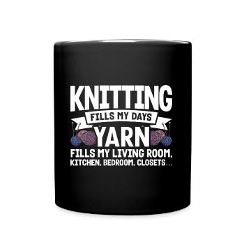 Tricot fil tricot matelassage cadeau - Mug uni - noir - Devant