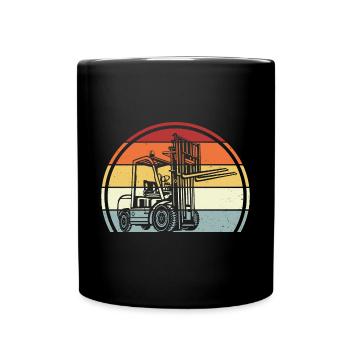Chariot élévateur - Mug uni - noir - Devant