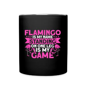 Flamingo est mon nom Cadeau pour amputés - Mug uni - noir - Devant