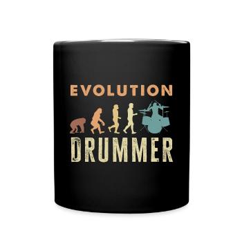 Evolution de l’homme Drums Band Retro Vintage Drummer - Mug uni - noir - Devant