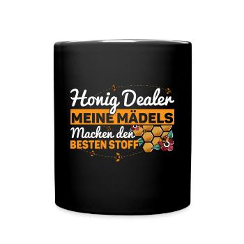 Imker Honig Dealer Meine Mädels machen Honig - Tasse einfarbig - Schwarz - Vorne