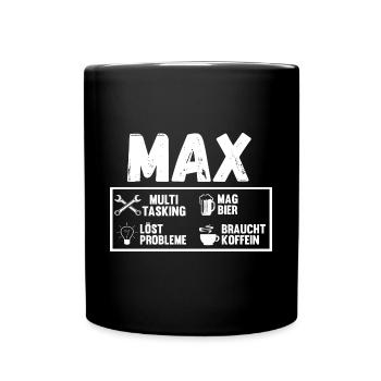 Max - Tasse einfarbig - Schwarz - Vorne