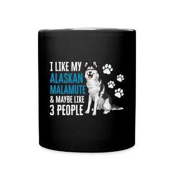 Alaskan Malamute Hund - Tasse einfarbig - Schwarz - Vorne