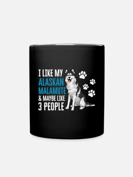 Alaskan Malamute Dog - Full Colour Mug - black