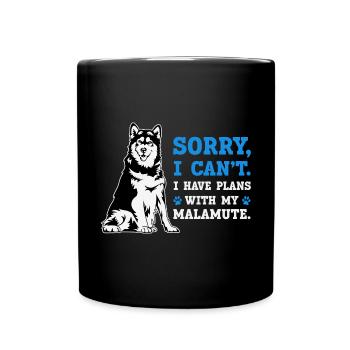 Alaskan Malamute Dog - Full Colour Mug - black - Front
