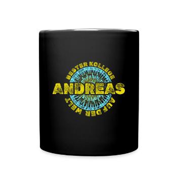 Arbeitskollege Andreas - Tasse einfarbig - Schwarz - Vorne
